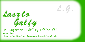 laszlo galfy business card